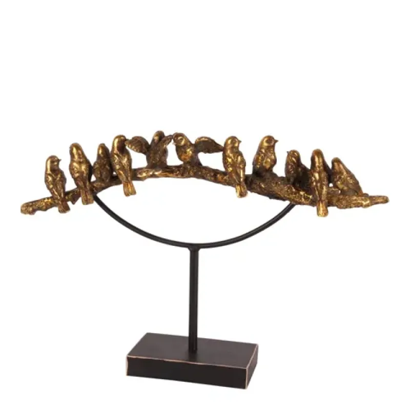 ornament vogels 30 cm - goud